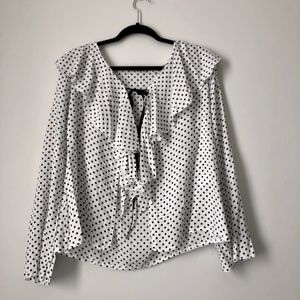NWOT MADE IN ITALY POLKA DOT TIE BLOUSE